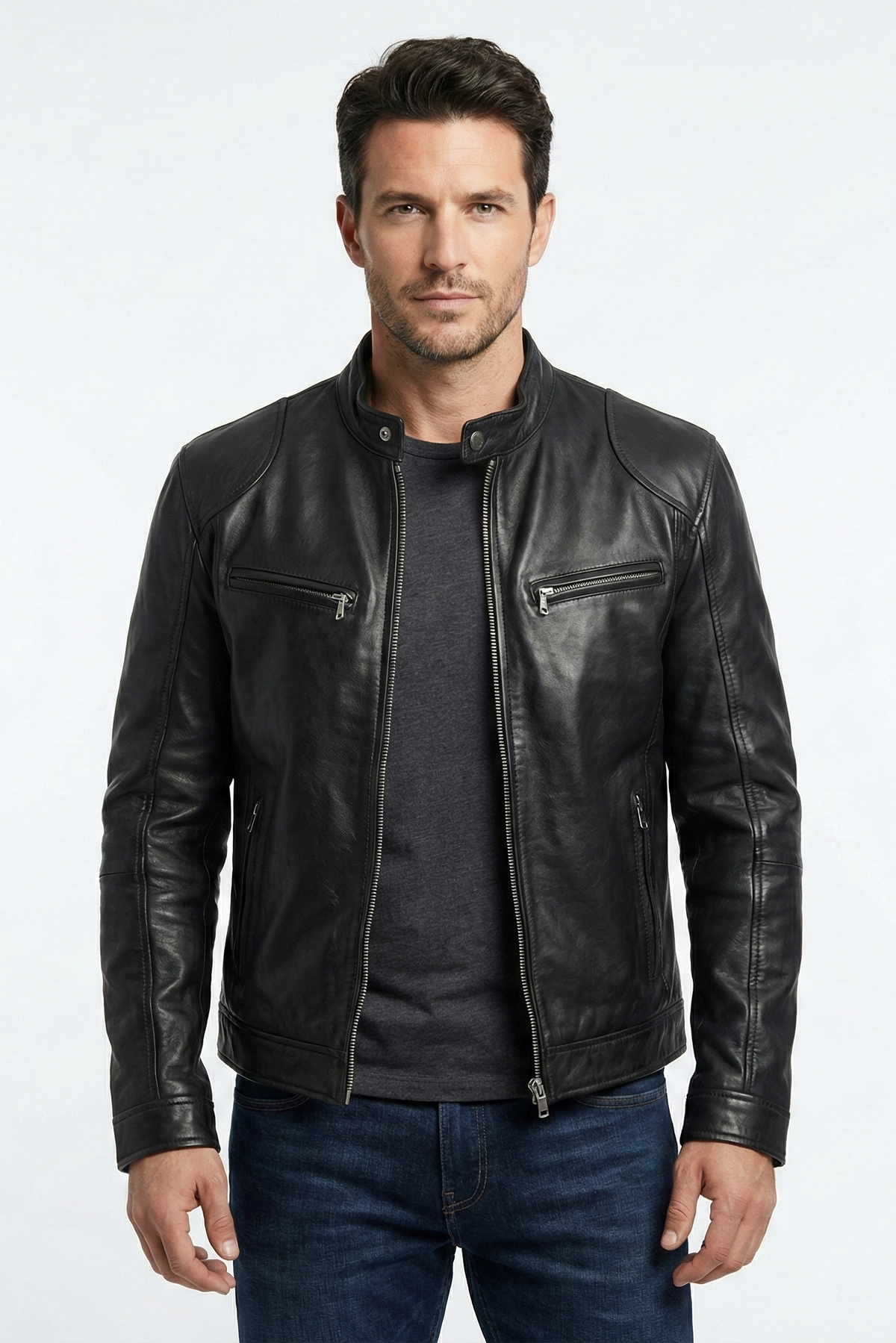Hugo™TM| Veste en Cuir pour Homme Trenton