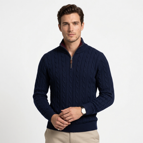 CABLE KNIT ZIP SWEATER SET RL